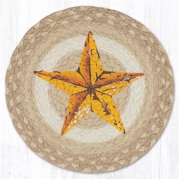 Earth Rug 80-776YS 10 x 10 in. MSPR-776 Yellow Star Printed Braided ...