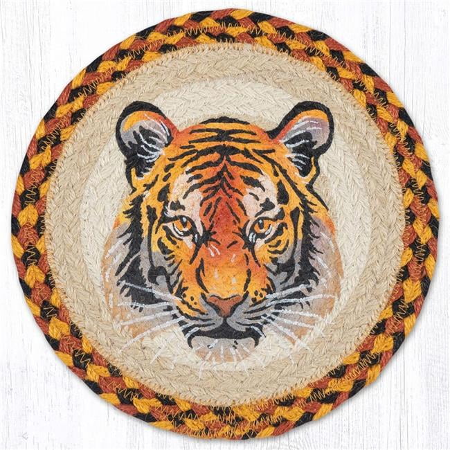 Earth Rug 80-927BT 10 x 10 in. MSPR-927 Bengal Tiger Printed Braided ...