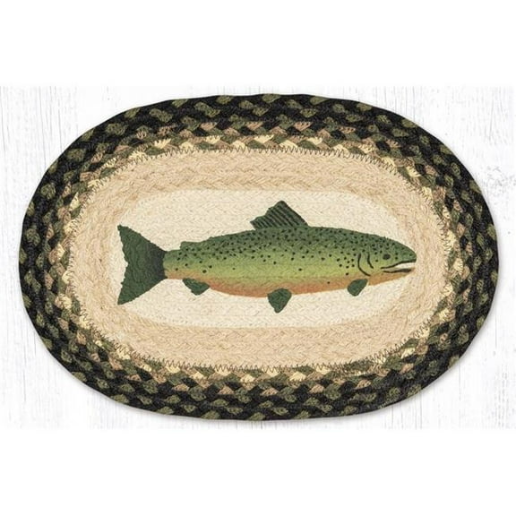 Earth Rug 81-116F 10 x 15 in. MSP-116 Fish Printed Oval Swatch Rug