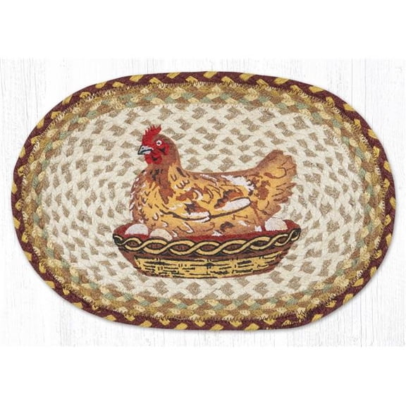 Earth Rug 81-357HN 10 x 15 in. MSP-357 Hen on Nest Printed Oval Swatch Rug