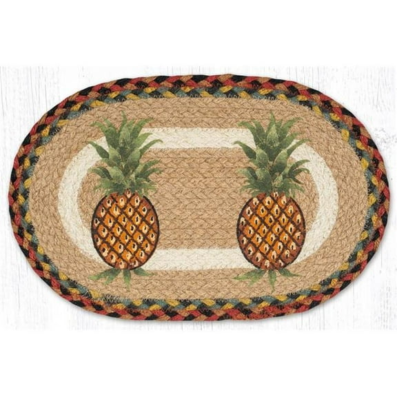 Earth Rug 81-375P 10 x 15 in. MSP-375 Pineapple Printed Oval Swatch Rug