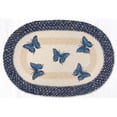 thumbnail image 1 of Earth Rug 48-9-921BS 13 x 19 in. Blue Swallowtail Braided Oval Placemat, Multi Color, 1 of 1