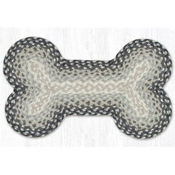 Earth Rug 63-MD890DB 13 x 22 in. Gray, Sand & Ivory Braided Medium Dog Bone Rug