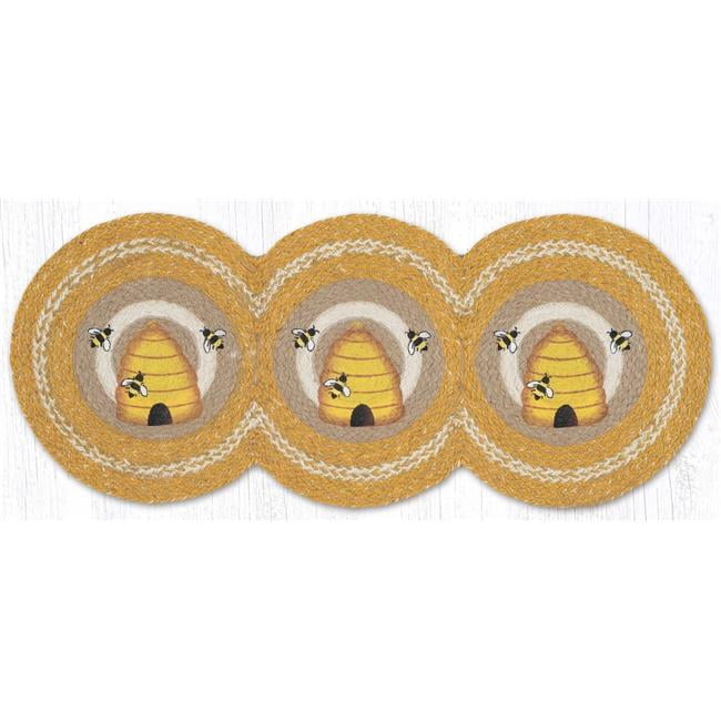 Earth Rug 95-9-101B 15 x 36 in. Beehive Printed Braided Tri Circle ...