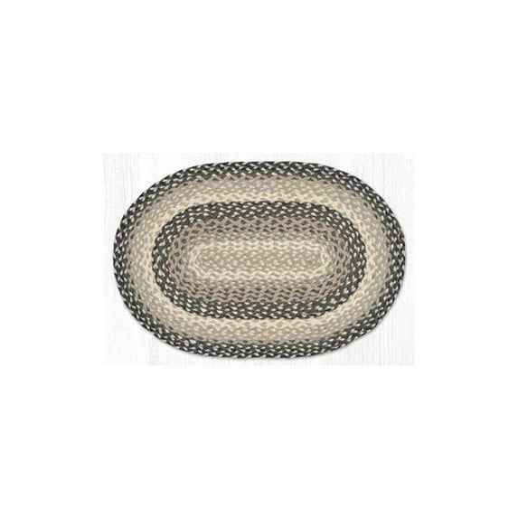 Earth Rug 2 x 6 ft. C-890 Gray, Sand & Ivory Oval Braided Rug - Walmart.com