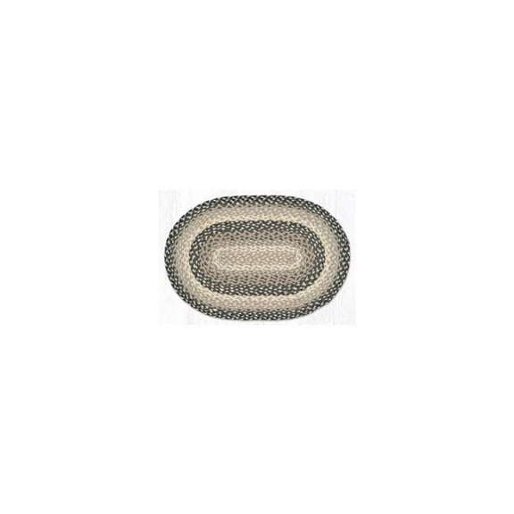 Earth Rug 2 x 8 ft. C-890 Gray, Sand & Ivory Oval Braided Rug