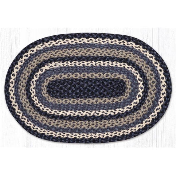 Earth Rug 02-443 20 x 30 in. C-443 Blue, Gray & Ivory Oval Braided Rug ...