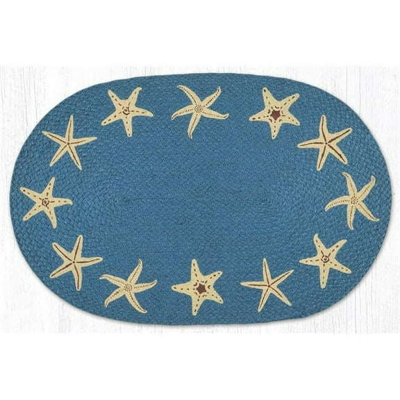 Earth Rug 65-810S 20 x 30 in. Starfish Braided Oval Patch Rug, Multi Color