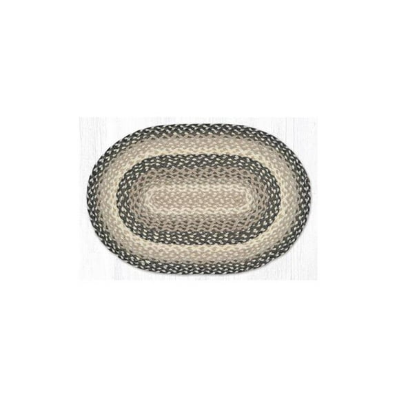 Earth Rug 03-890 27 x 45 in. C-890 Gray, Sand & Ivory Oval Braided Rug