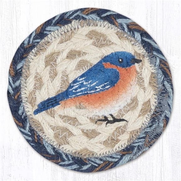 Earth Rug 31-IC9-119B 5 x 5 in. Bluebird Printed Braided Coaster, Multi Color
