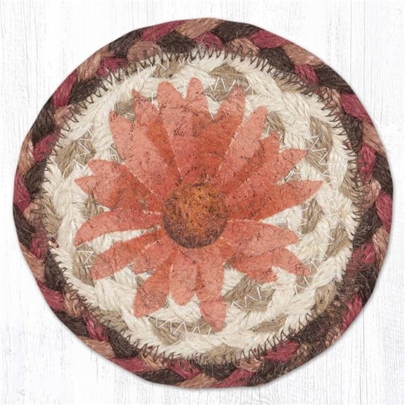 Earth Rug 31-IC012GJ 5 x 5 in. Garden Joy Printed Braided Coaster, Multi Color