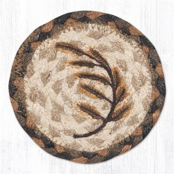 Earth Rug 31-IC802GW 5 x 5 in. Golden Wheat Printed Braided Coaster, Multi Color