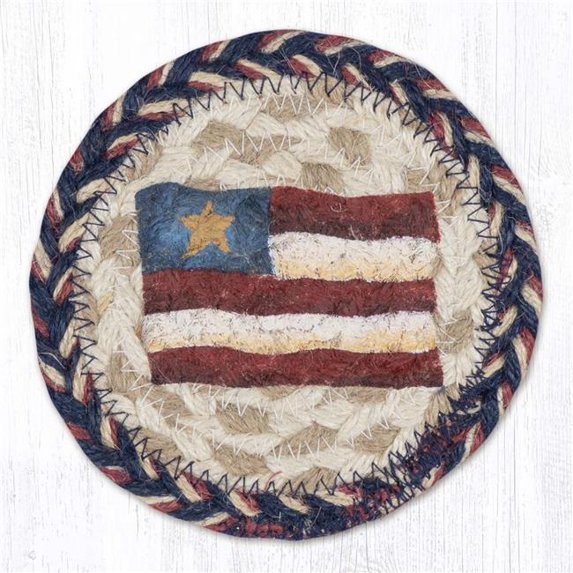 Primitive Star Rug Earth Rug 31-IC9-926PSF 5 x 5 in. Primitive Star Flag Printed Braided ...