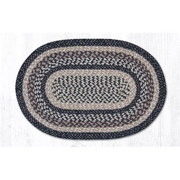 Earth Rug 07-9-093 5 x 8 ft. C-9-93 Black & Tan Oval Braided Rug