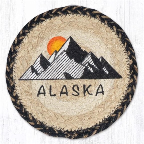 Earth Rug 79-9-093A 7 x 7 in. Alaska Braided Round Large Coaster, Multi Color