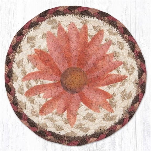 Earth Rug 79-012GJ 7 x 7 in. Garden Joy Braided Round Large Coaster, Multi Color