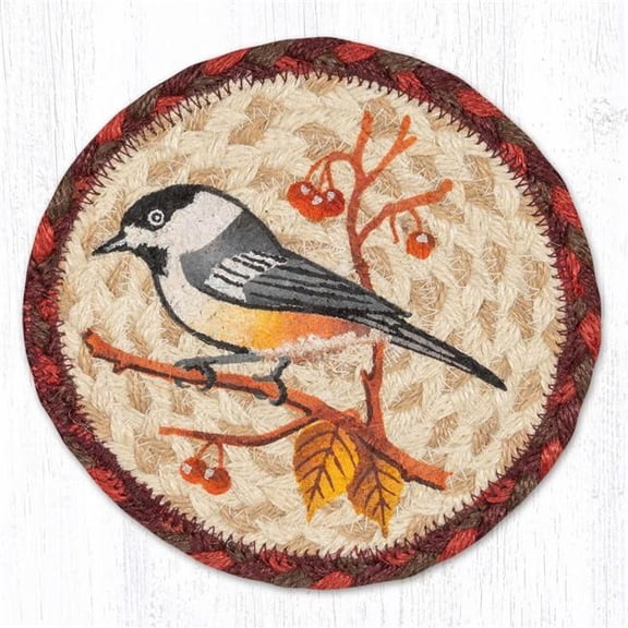 Earth Rug 79-717WCH 7 x 7 in. LC-717 Wildlife Chickadee Round Large Coaster