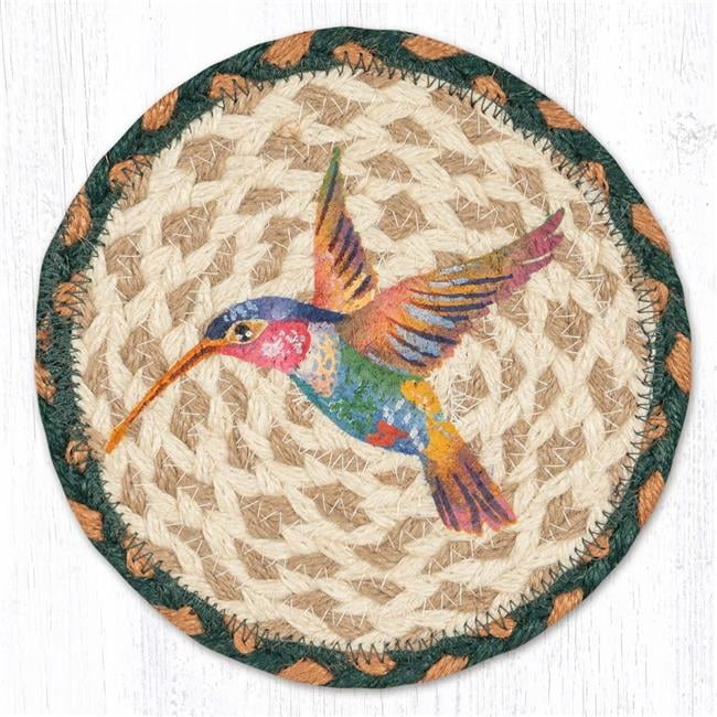 Round Hummingbird Rug Earth Rug 79-865RTH 7 x 7 in. LC-865 Ruby Throated Hummingbird Round ...