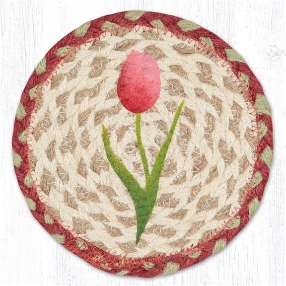 Earth Rug 79-874T 7 x 7 in. LC-874 Tulips Round Large Coaster