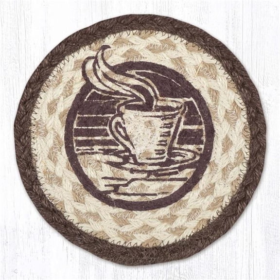Earth Rug 79-133OGC 7 x 7 in. One Good Cup Braided Round Large Coaster, Multi Color