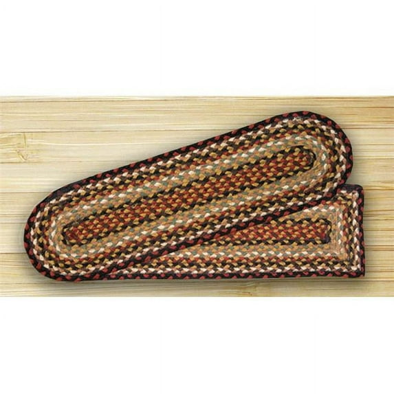 Earth Rugs 39-319 Burgundy-Mustard-Ivory Rectangle Stair Tread