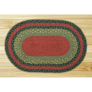 Earth Rugs 46-238 Burgundy-Olive-Charcoal Round Swatch