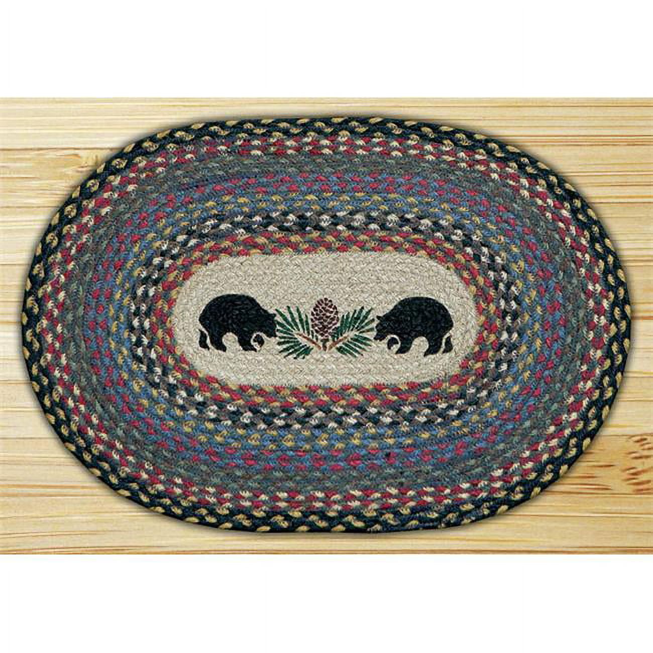 Earth Rugs 48043BB Black Bears Oval Placemat