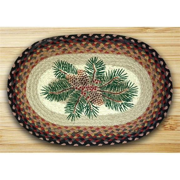 Earth Rugs 48-083PRB Oval Shaped Placemat- Pinecone Red Berry