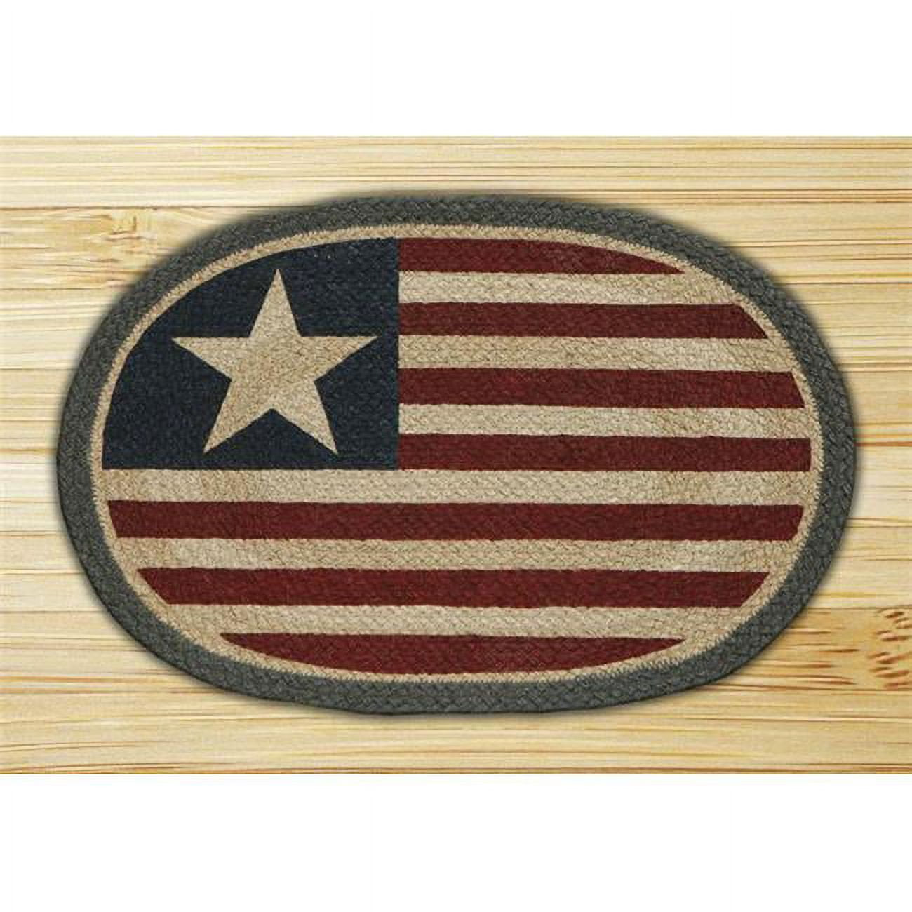 Eco-Friendly Jute Oval Placemat with Flag Design