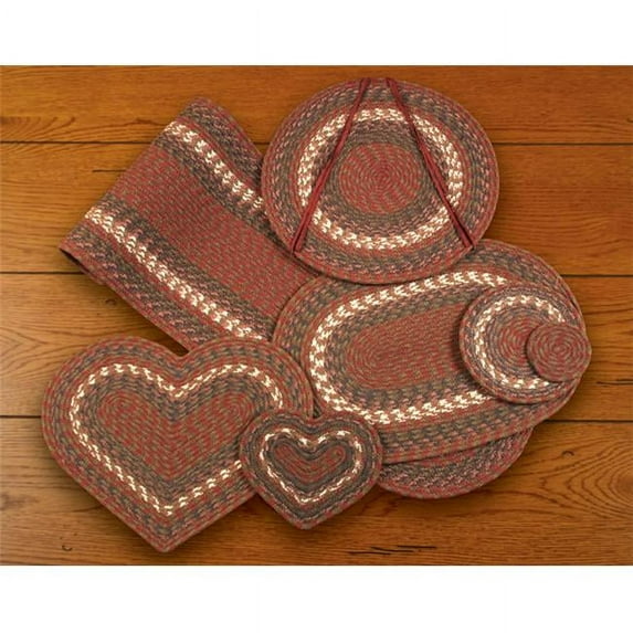 Earth Rugs 60-040 Burgundy-Gray Heart Placemat