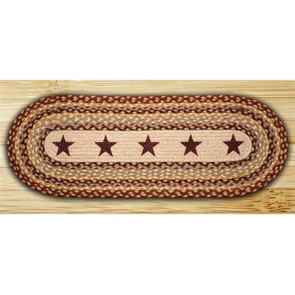 Earth Rugs 64-357BS Burgundy Stars Oval Runner