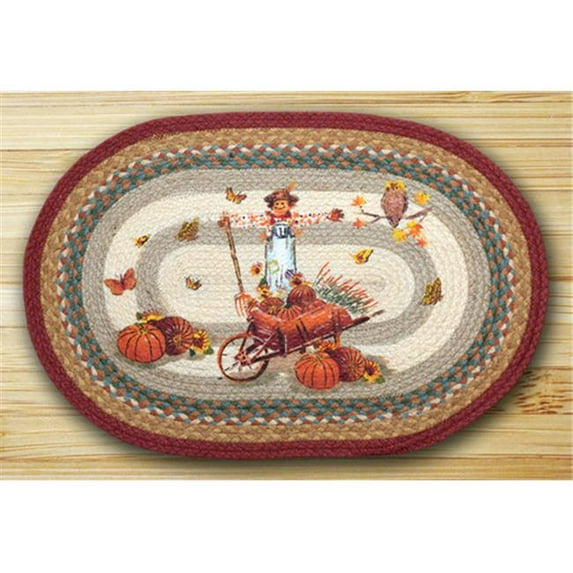 Earth Rugs 65-222PC Oval Patch Rug- Pumpkin Celebration
