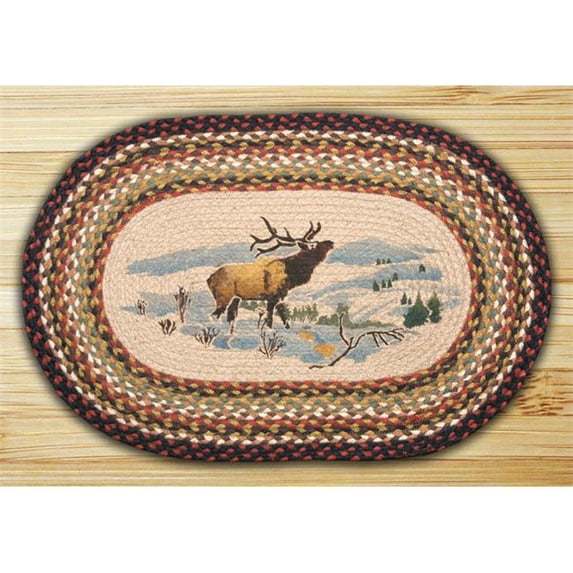 Earth Rugs OP-319 Winter Elk Oval Patch 20" x 30"