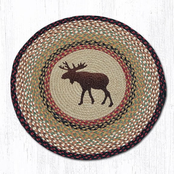 Earth Rugs RP-19 Moose Round Patch 27" x 27"