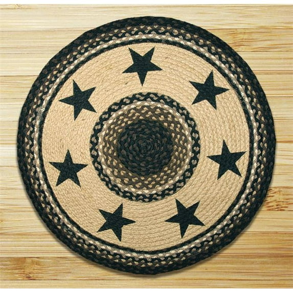 Earth Rugs 66-313BS Black Stars Round Patch