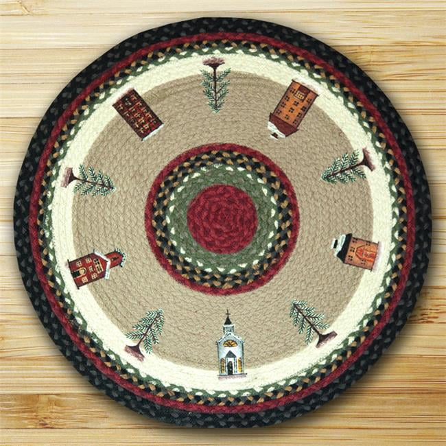 Earth Rugs 66-338WV Round Patch Rug- Winter Village - Walmart.com