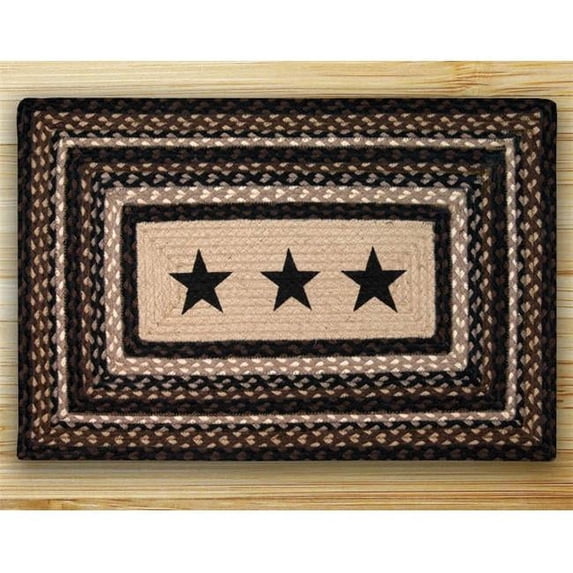 Earth Rugs 67-313BS Black Stars Rectangle Patch