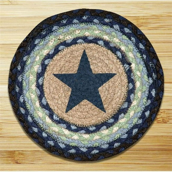 Earth Rugs 80-312BS Blue Star Printed Round Swatch