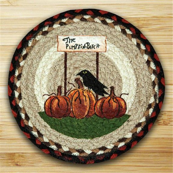 Earth Rugs 80-319PP Round Miniature Swatch- Pumpkin Patch- printed