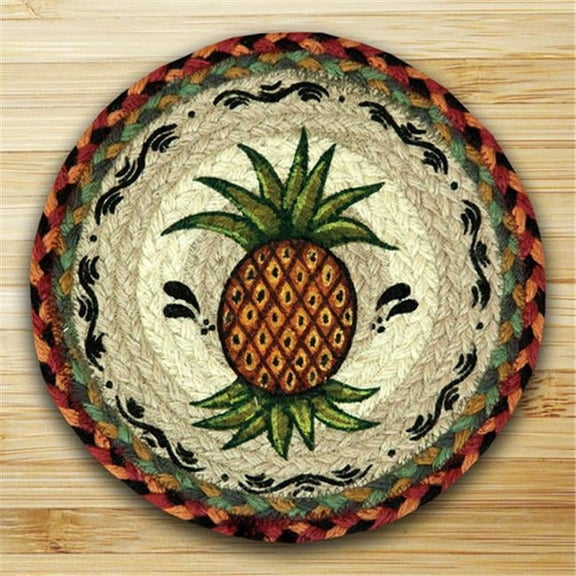 Earth Rugs 80-375P Round Miniature Swatch- Pineapple- printed