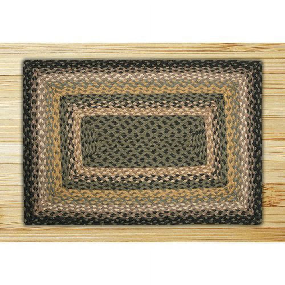 Earth Rugs Black/Mustard/Creme Braided Area Rug