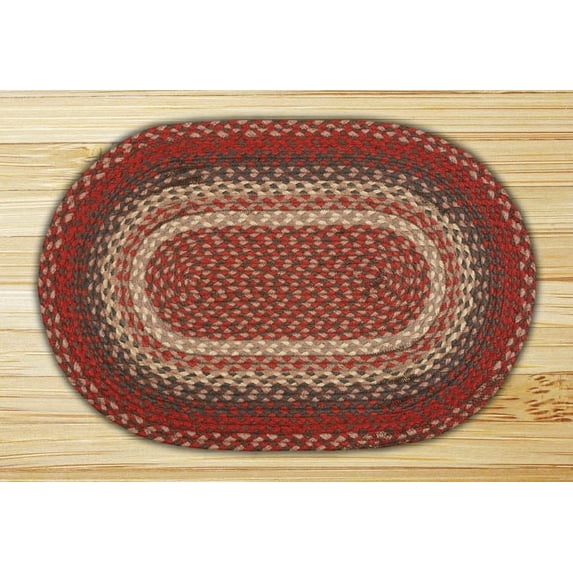 Earth Rugs C-12 Burgundy Oval Braided Rug 6 Feet x 9 Feet
