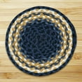 thumbnail image 1 of Earth Rugs C-79 Lt. Blue / Dk. Blue / Mustard Round Braided Rug 4 Feet x 4 Feet, 1 of 4