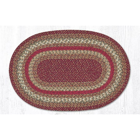 Earth Rugs C 9-91 Scarlet Oval Braided Rug 20" x 30"