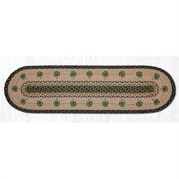 Earth Rugs OP-116 Shamrock Oval Patch Runner 13" x 48"