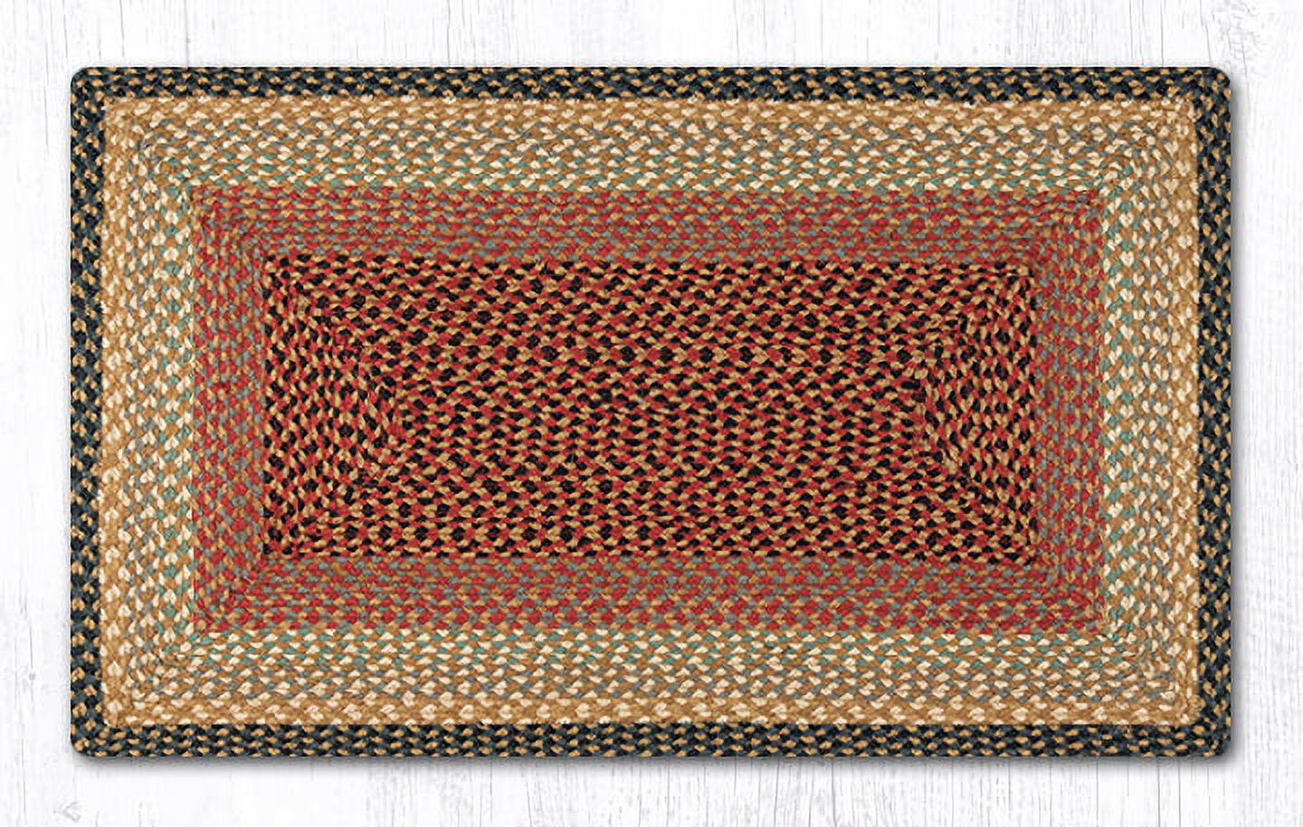 27 Inch Round Rug Earth Rugs RC-57 Burgundy / Gray / Cream Oblong Braided Rug 27 Inch X ...