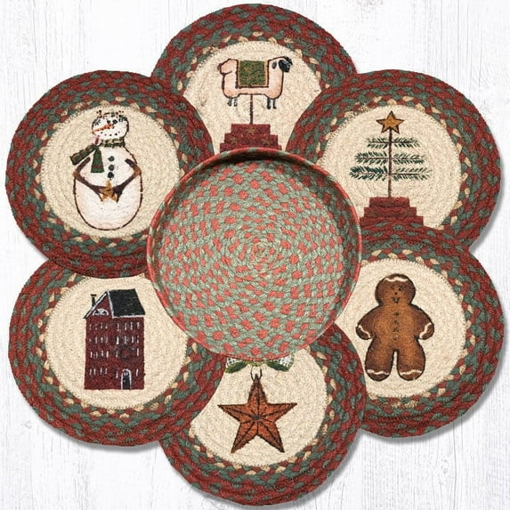 Earth Rugs TNB-1120 Winter Trivets in a Basket 10" x 10"