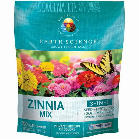 Earth Science 2 lb. Zinnia Flower Seed Mix. Covers 200 sq. ft. in annu, Each