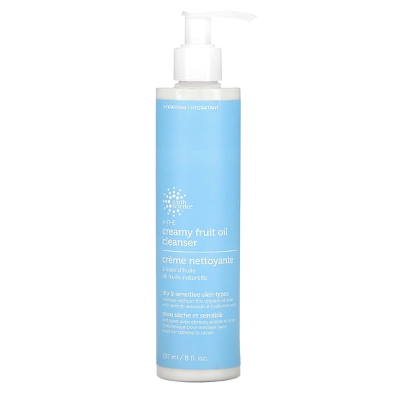 Earth Science A-D-E Creamy Fruit Oil Cleanser, Dry & Sensitive Skin Types, 8 fl oz (237 ml)