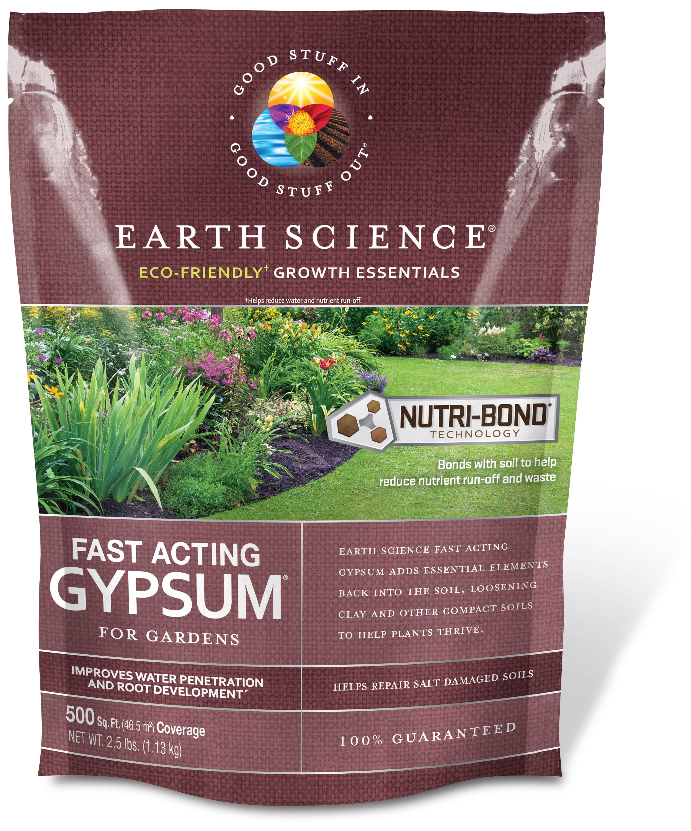 Earth Science Fast Acting Gypsum Granules, 2.5 lb - Soil Conditioner, Breaks Up Compact Soils, Encourages Root Growth, Repairs Salt Damage